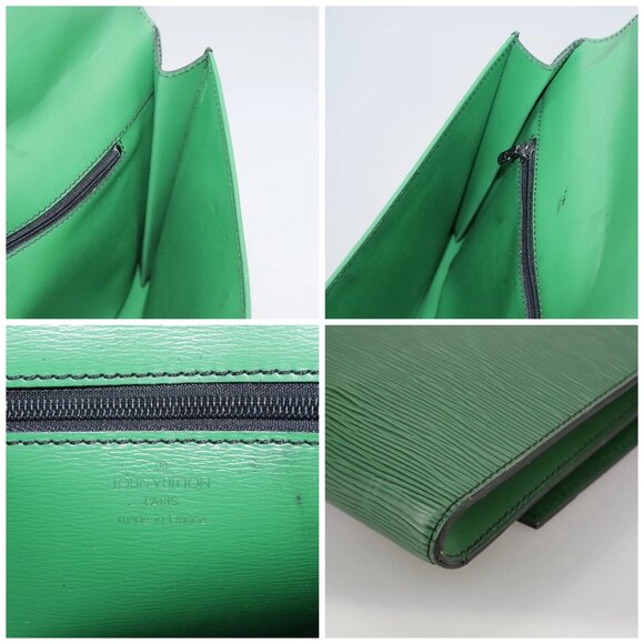 LOUIS VUITTON Epi Document case Clutch Bag Green LV - Picture 16 of 16